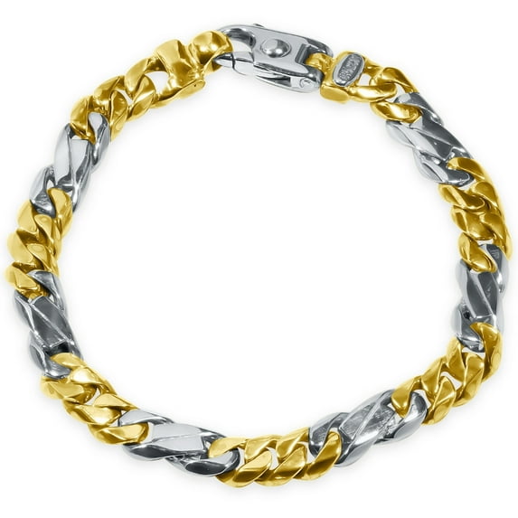Pompeii Men's Figaro Link 14k Gold (35gram) or Platinum (57gram) 7.5mm Bracelet 8.5" (,)