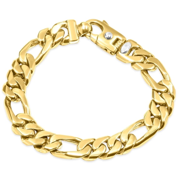 Pompeii Men's Figaro Link 14k Gold (94gram) or Platinum (151gram) 12.5mm Bracelet 8.5" (,)