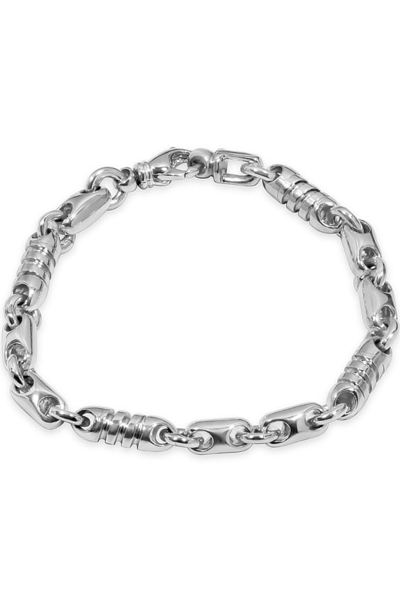 Pompeii Men's Mariner With Ribbed/Rolo Links 14k Gold (50gram) or Platinum (80gram) 6-5mm
