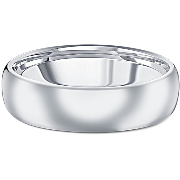 Pompeii Men's Polished Tungsten 6mm Dome Comfort Fit Ring Wedding Band (,)