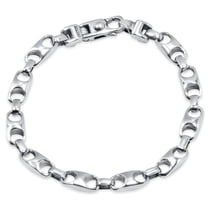 Pompeii Men's Rectangle Mariner Link 14k Gold (29gram) or Platinum (47gram) 6.5mm Bracelet