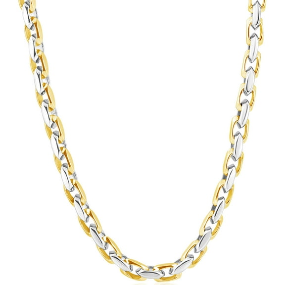 Pompeii Men's Round 14k Gold (76gram) or Platinum (142gram) 6mm Link Chain Necklace 24"