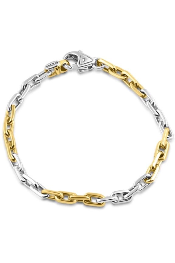 Pompeii Men's Round 7.5-8.5" 14k Gold (35 grams) or Platinum (57 grams) Two Tone 5mm