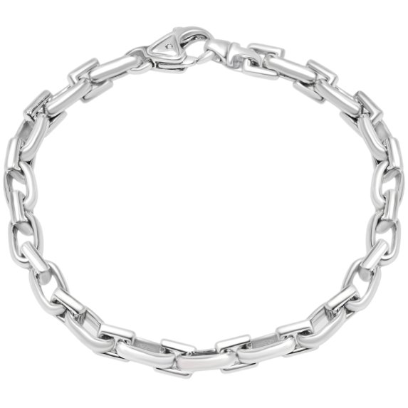 Pompeii Men's Round & Square Link 14k Gold (37gram) or Platinum (59gram) 6.5mm Bracelet