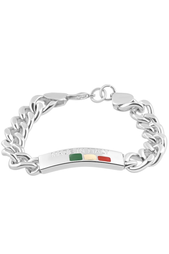 Pompeii Men's Single Tone Italian Identity 8" 12mm Bracelet (,)
