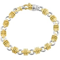 Pompeii Men's Solid 14k Gold (57grams) or Platinum (91gram) Two Tone 8mm Bracelet 8.75"