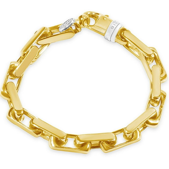 Pompeii Men's Square and Rounded Link 14k Gold (65gram) or Platinum (104gram) 8mm Bracelet