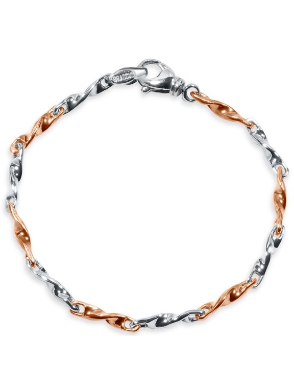 Pompeii Men's Twisted Link 14k Gold (15gram) or Platinum (25gram) 4.5mm Bracelet 8" (,)