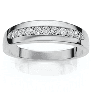 Pompeii Mens 1/4ct Diamond Wedding Ring 10k White Gold Anniversary Band H/I,I1-I2