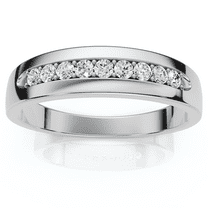 Pompeii Mens 1/4ct Diamond Wedding Ring 10k White Gold Anniversary Band (H/I,I1-I2)