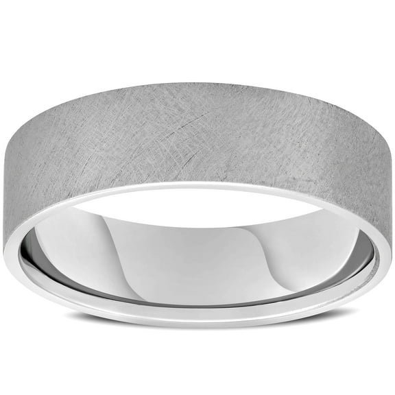 Pompeii Mens 10k White Gold 6mm Band High Polished Double Milgrain Accent Wedding Ring (,)