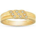 10kt Yellow Gold Mens Round Diamond 2-tone Wedding Anniversary Band Ring 1/4 Cttw