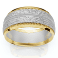thumbnail image 1 of Pompeii Mens 14K Gold 8mm Comfort Fit Two Tone Wedding Band (,), 1 of 4