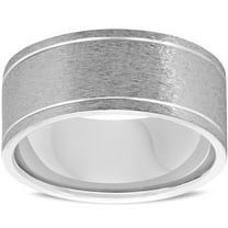 Pompeii Mens 14K White Gold Comfort Fit Brushed New Wedding Ring Band (,)