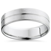 Pompeii Mens 14K White Gold Flat Comfort Fit Wedding Ring Band (,)