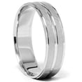 thumbnail image 1 of Pompeii Mens 14K White Gold Hammered Comfort Wedding Band Ring (,), 1 of 3