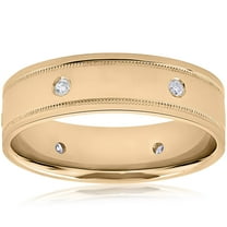 Pompeii Mens 14K Yellow Gold Diamond Comfort Fit 6mm High Polished Wedding Band Ring New