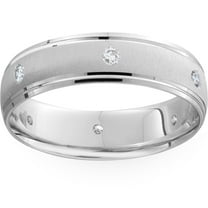 Pompeii Mens 14k White Gold 6mm Wedding Ring (G/H,SI1-SI2)