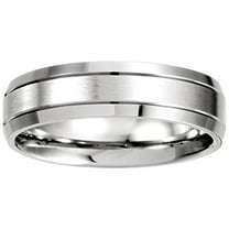 Pompeii Mens 14k White Gold Brushed Wedding Band 6MM Wide (,)