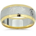 thumbnail image 1 of Pompeii Mens 14k White & Yellow Gold 8mm Two Tone Wedding Band (,), 1 of 2