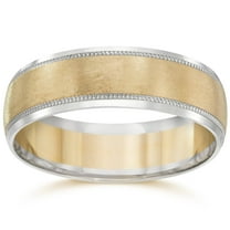 Pompeii Mens 14k White & Yellow Gold Two Tone Wedding Band Ring (,)