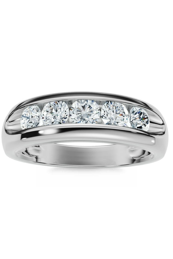 Pompeii Mens 3/4ct Diamond White Gold Wedding Ring Band New (G/H,I1)