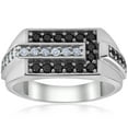 thumbnail image 1 of Pompeii Mens 5/8ct Black & White Diamond Wedding Ring 10k White Gold (H/I,I1-I2), 1 of 5