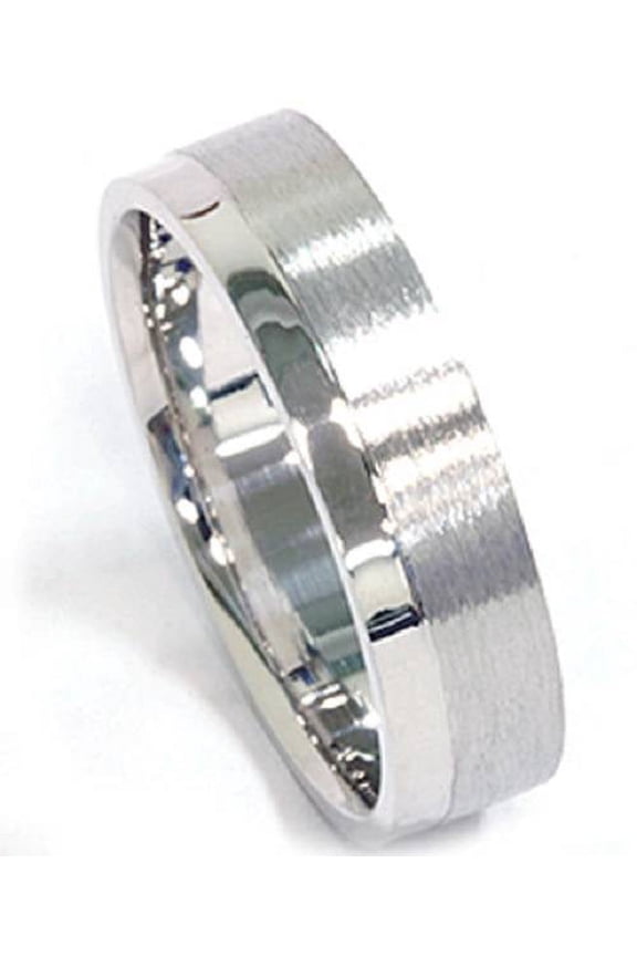 Pompeii Mens 6mm Brushed Flat Comfort Fit Wedding Band Ring (,)