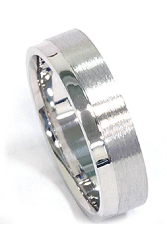 Pompeii Mens 6mm Brushed Flat Comfort Fit Wedding Band Ring (,)