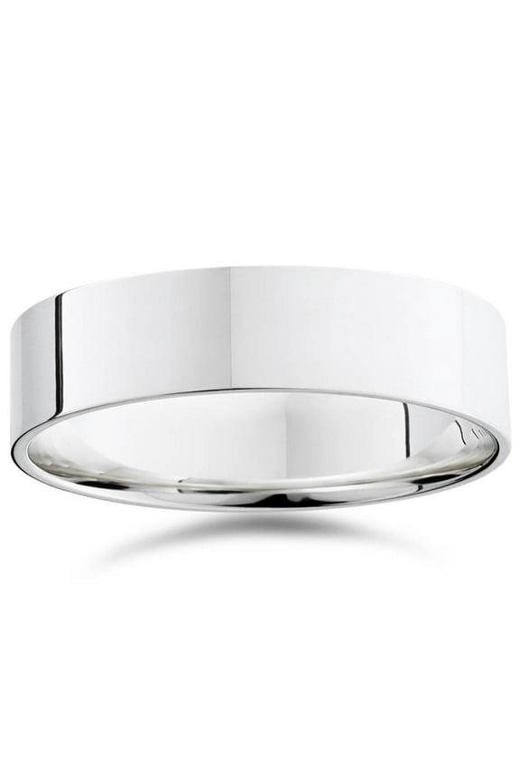 Pompeii Mens 6mm Flat 950 Platinum Comfort Wedding Band Ring (,)