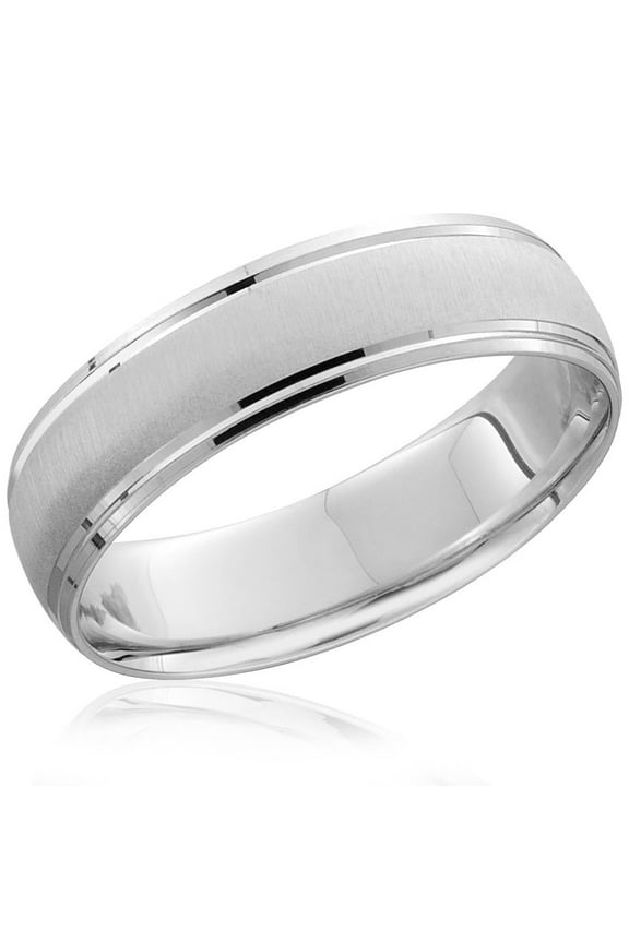 Pompeii Mens 950 Platinum 6mm Brushed Wedding Band Ring (,)
