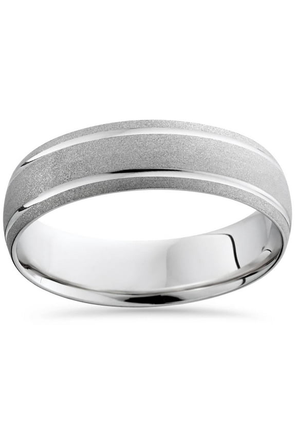 Pompeii Mens 950 Platinum Brushed Comfort Fit Wedding Ring Band (,)