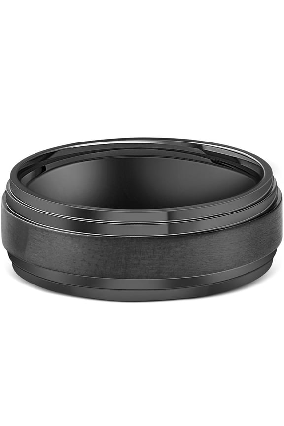 Pompeii Mens 9mm Titanium Black Comfort fit Brushed Wedding Band (,)