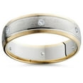 thumbnail image 1 of Pompeii Mens Diamond 14K Gold 2-Tone Brushed Wedding Band 6MM (G/H,SI2), 1 of 3
