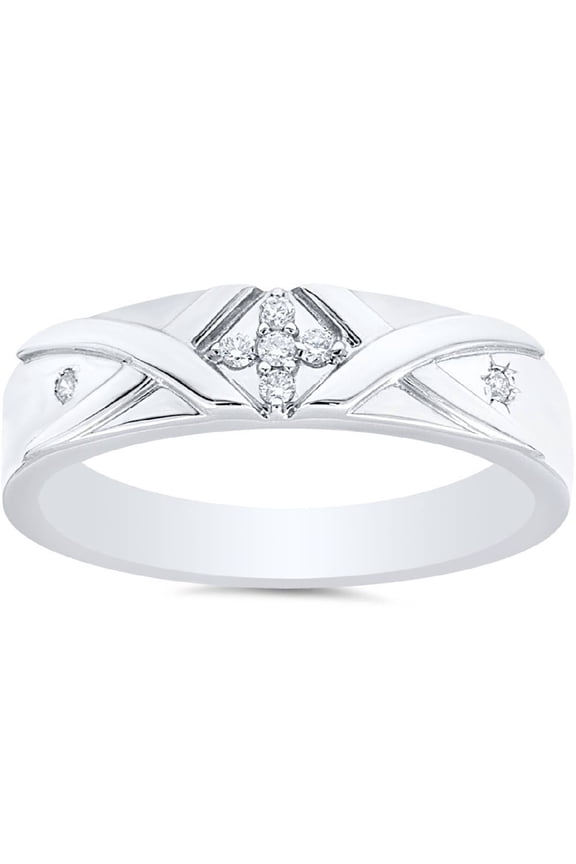 Pompeii Mens Diamond Cross Ring 14K White Gold (H/I,I1-I2)