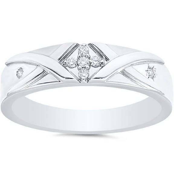 Pompeii Mens Diamond Cross Ring 14K White Gold (H/I,I1-I2)