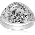thumbnail image 1 of Pompeii Mens Diamond Lucky Horseshoe Ring 10K White Gold (G/H,I2-I3), 1 of 6