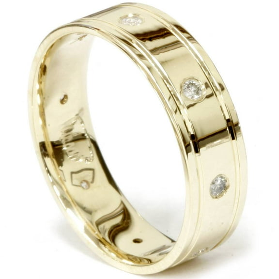 Pompeii Mens Diamond Wedding Ring 14K Yellow Gold (G/H,SI2-I1)