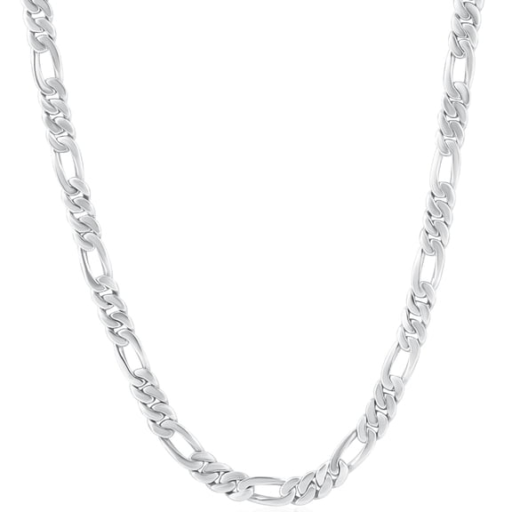 Pompeii Mens Figaro 14k Gold (43gram) or Platinum (80gram) 5.5mm Link Chain Necklace 24"