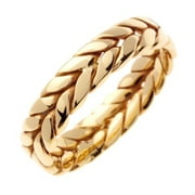 POMPEII3 Pompeii Mens Gold 6mm Hand Braided Comfort Fit Wedding Band (,)