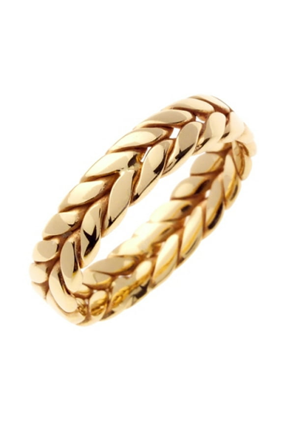 Pompeii Mens Gold 6mm Hand Braided Comfort Fit Wedding Band (,)