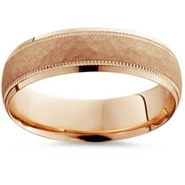 Pompeii Mens Hammered Wedding Band 14K Rose Gold 6mm (,)