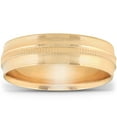 thumbnail image 1 of Pompeii Mens Hand Carved Polished Wedding Band Available in White Yellow or Rose Gold (,), 1 of 5