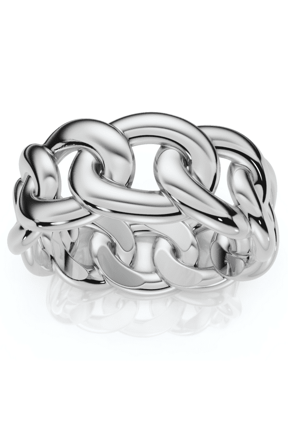 Pompeii Mens Solid Heavy 8mm 14k Gold Cuban Link Ring (,)