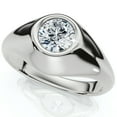 thumbnail image 1 of Pompeii Mens Solitaire Round Diamond Ring 1Ct Anniversary Pinky Ring 14k Gold Lab Grown, 1 of 4