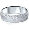 thumbnail image 1 of Pompeii Mens White Gold Fancy 6mm Comfort Fit Wedding Band Ring (,), 1 of 2