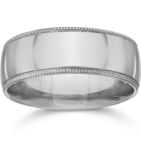 Pompeii Milgrain Comfort Fit Wedding Band 14K White Gold (,)