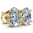 thumbnail image 1 of Pompeii Oval Cut Diamond Prong Studs 14k Gold Lab Grown (E/F,VS1-VS2), 1 of 6