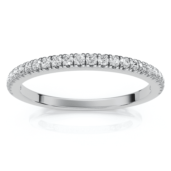 Pompeii Pavé Diamond Thin Stackable Wedding Ring 14k Gold or Platinum Lab Grown