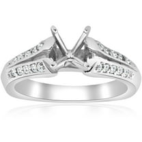 Pompeii Pave Diamond Semi Mount Split Shank Engagement Ring 14K White Gold (G/H,I2)